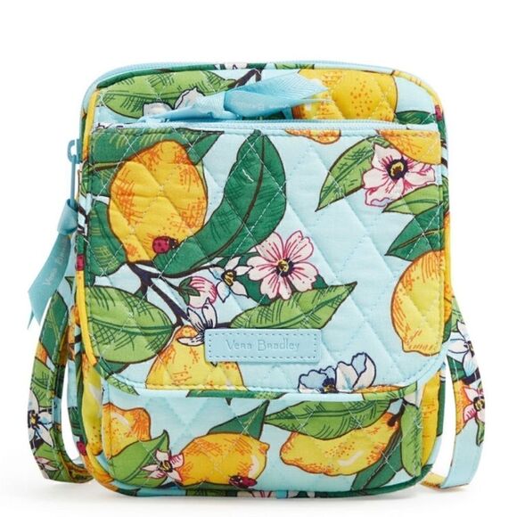 Vera Bradley RFID Little Hipster /Crossbody Quilted Cotton Lemon Grove - Picture 3 of 10